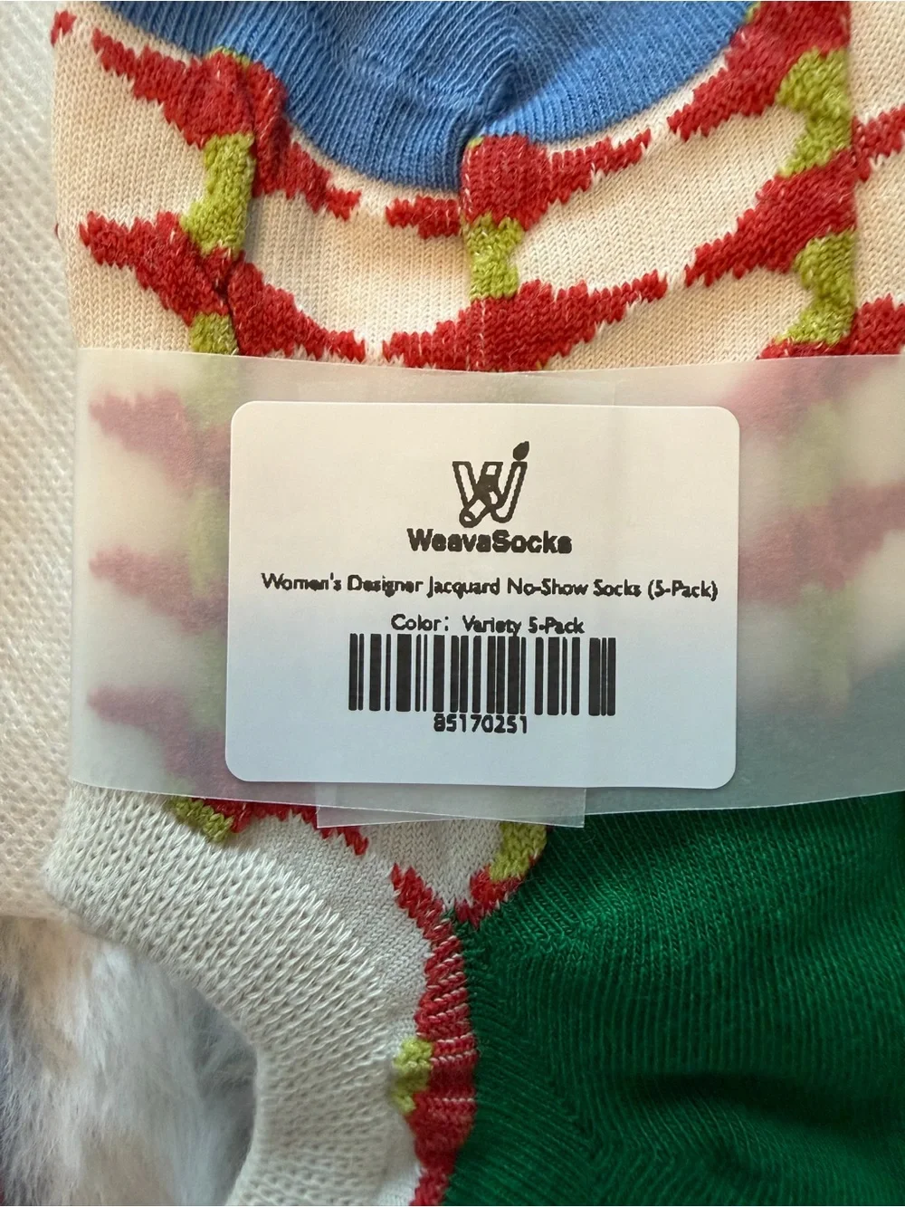 NWT Women’s No-Show Sock Set of 5 Multicolor Patterned Pack by Weava Socks